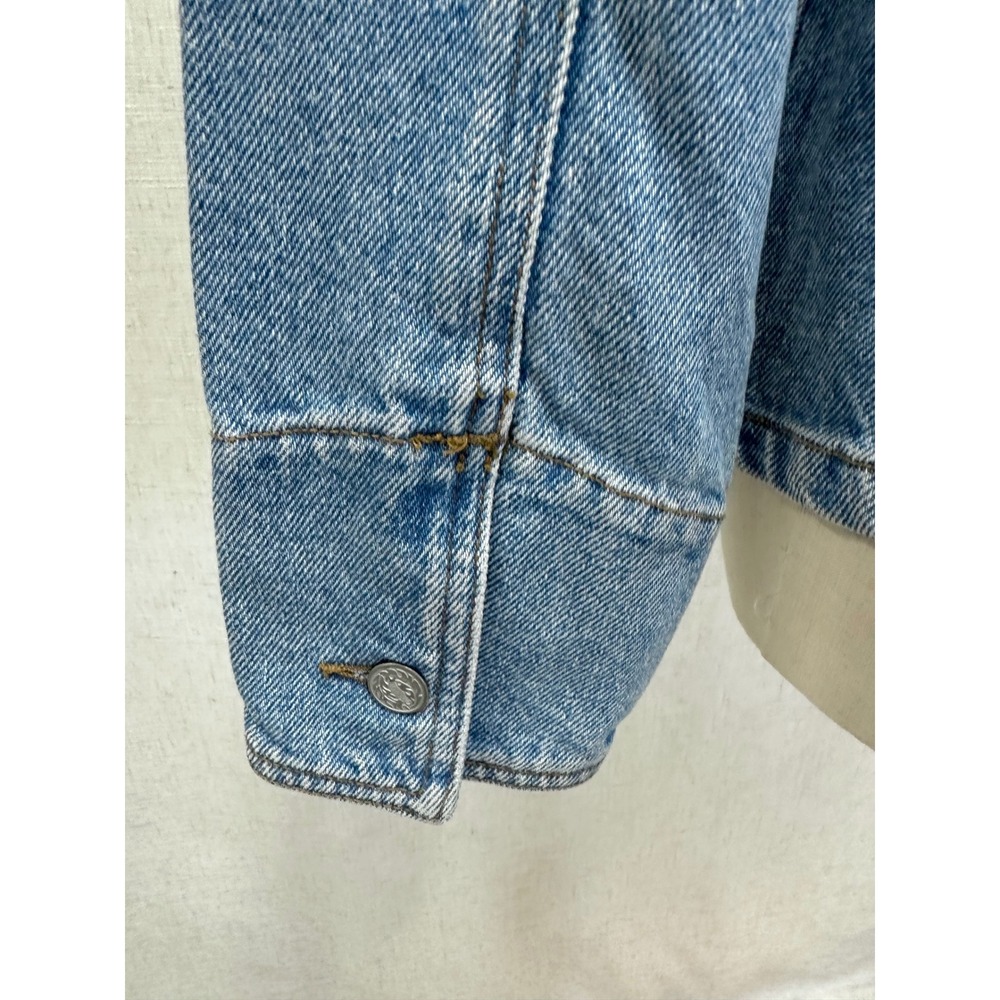 Moda International 90s Vintage  Cotton Blue Denim Shirt Jacket Small Tailored‎ - Picture 12 of 16